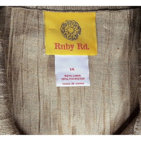 Ruby Rd Sparkly Brown Jacket 3/4 Sleeve Full Zip Womens Size 14‎ - Picture 5 of 8